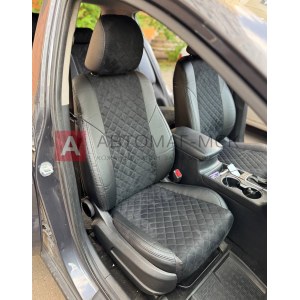 Чехлы с алькантарой ромб на KIA Sportage 4 (Автопилот)