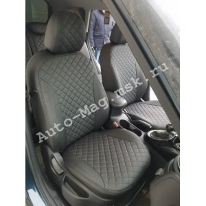 Чехлы из экокожи с ромбом KIA Soul 2 (Автопилот)