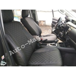 Чехлы из экокожи с ромбом Toyota Hilux (Автопилот)