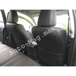 Чехлы из экокожи с ромбом Toyota Hilux (Автопилот)