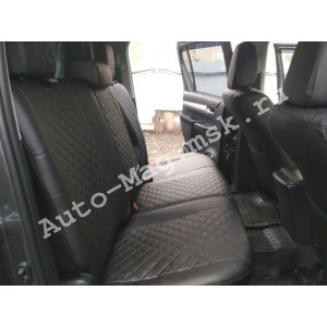 Чехлы из экокожи с ромбом Toyota Hilux (Автопилот)