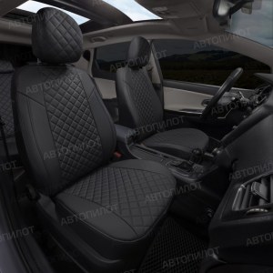 Чехлы из экокожи ромб для Лада Гранта (Автопилот)