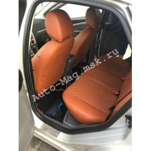 Чехлы из экокожи с ромбом на Ford Focus 2 (Автопилот)