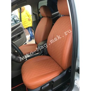 Чехлы из экокожи с ромбом на Ford Focus 2 (Автопилот)