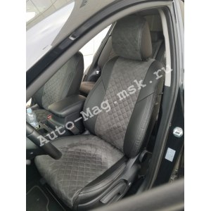 Чехлы с алькантарой ромб на KIA Sportage 3 (Автопилот)